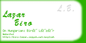 lazar biro business card